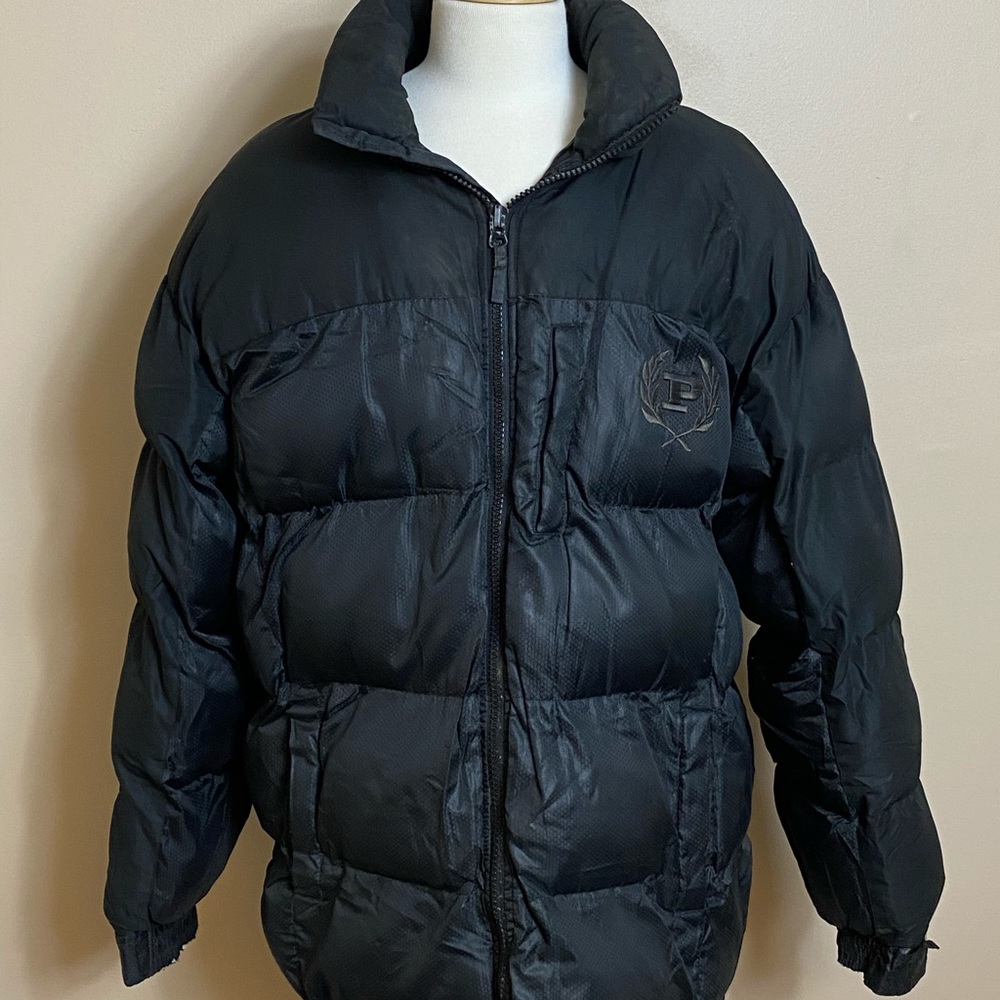 PHAT FARM MENS DOWN PUFFER JACKET. Size XL Black. Pre-owned.